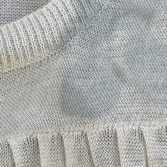 MARIKA CHARLES Sweater 2 Tie Dye Tunic Pleated Scoop Neck Elbow Sleeve Yellow - Picture 6 of 14